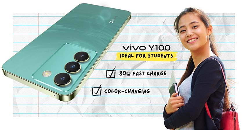 Why color-changing vivo Y100’s 80W fast charge is ideal for students